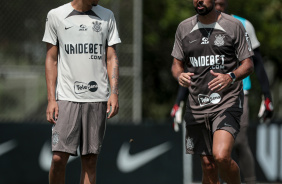 Tchoca e Antnio Oliveira durante treinamento