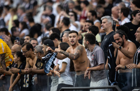 Torcedores celebrando a vitria do Corinthians