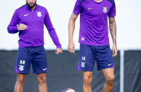 Yuri Alberto e João Pedro Tchoca no treinamento