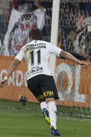 Romero anotou o segundo tento do Tim�o contra o Botafogo, na Arena Corinthians