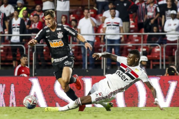 Mateus Vital em jogo contra o S�o Paulo, pelo Campeonato Paulista 2019
