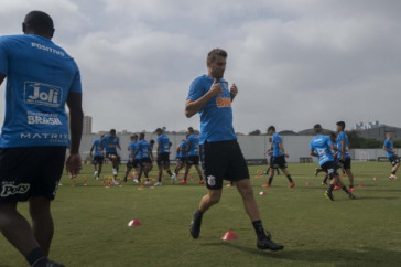 Henrique durante o treino preparat�rio para jogo contra o Santos, pelo Paulist�o 2019