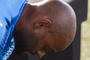 Atacante Vagner Love no �ltimo treino antes do jogo contra o Fluminense, pela Sul-Americana