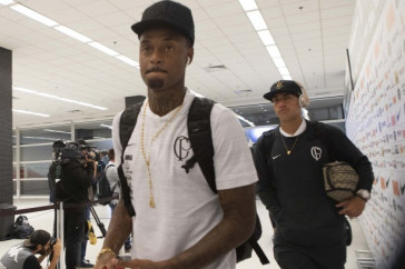 Ren� J�nior no vesti�rio da Arena Corinthians antes do jogo contra o Atl�tico-MG