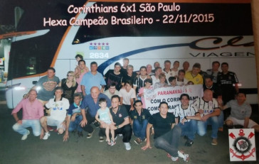 Edilson Avelar, pai do camisa 35 do Corinthians, durante excurso com familiares e amigos de Paranava-PR para o duelo com So Paulo, no Brasileiro 2015