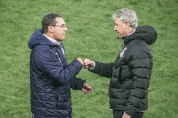 Luxemburgo e Tiago Nunes durante a final do Paulist�o 2020