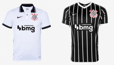 As duas novas camisa do Corinthians já com o novo logo