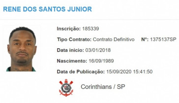 Renê Júnior voltou a ter vínculo com o Corinthians no dia 15 de setembro; volante segue sem destino