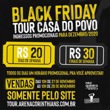 Tour Casa do Povo ter promoo de Black Friday