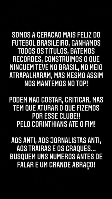 Filho de Andrés desabafa em Instagram