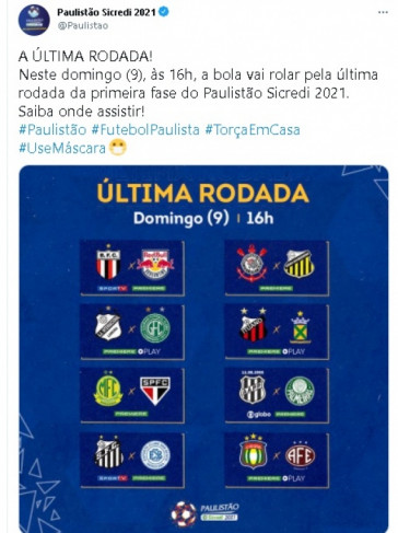 Jogos do Paulista na ltima rodada