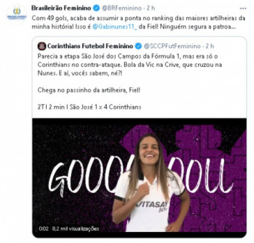 Gabi Nunes chegou a 49 gols no Brasileiro