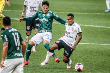 Otero durante D�rbi entre Corinthians e Palmeiras, na Neo Qu�mica Arena, pela semifinal do Paulist�o