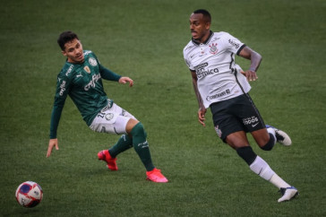 Raul Gustavo durante D�rbi entre Corinthians e Palmeiras, na Neo Qu�mica Arena