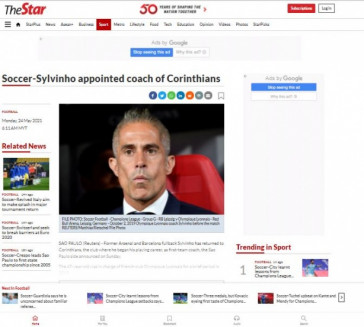 Imprensa da Malásia repercutiu chegada de Sylvinho ao Corinthians