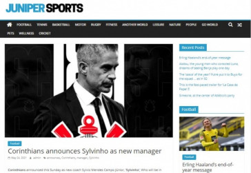 Juniper Sports noticiou a chegada de Sylvinho ao Corinthians