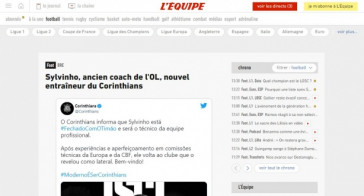 LÉquipe destacou a contratação de Sylvinho