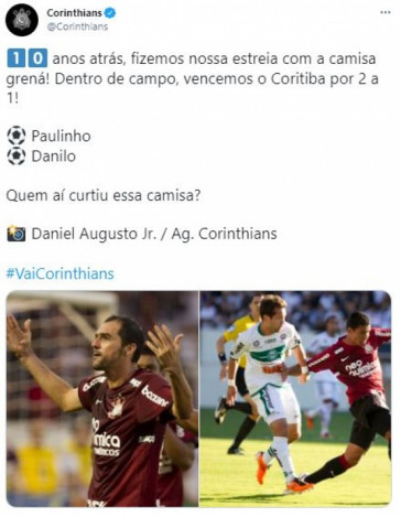 Corinthians relembrou aniversrio de camisa gren