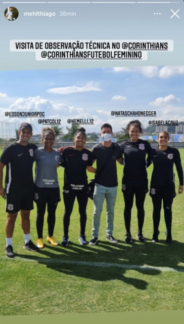 Thiago Mehl, preparador de goleiras da Seleção Brasileira, compartilhou visita ao CT do Timão