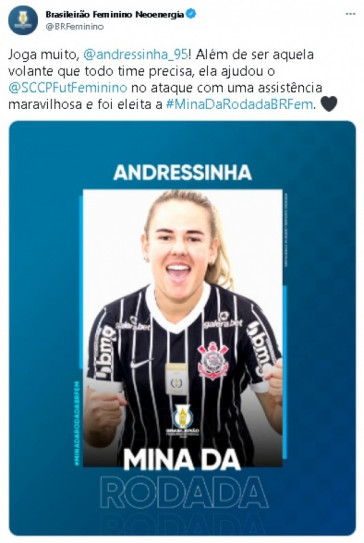 Andressinha foi eleita Mina da Rodada