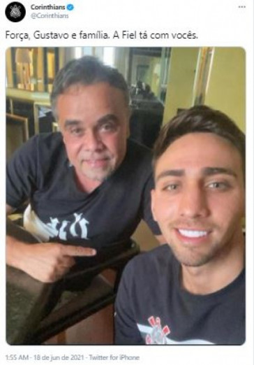 Corinthians prestou condolncias ao atacante Gustavo Mosquito nas redes sociais
