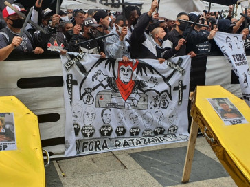 Imagens do protesto no Parque São Jorge