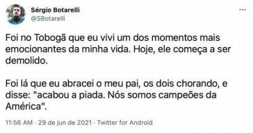 Torcida do Corinthians repercute demolição do tobogã