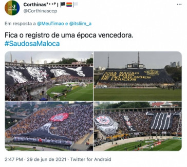 torcida do Corinthians repercute demolio do tobog