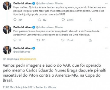 Duilio se mostrou descontente com a arbitragem desta noite