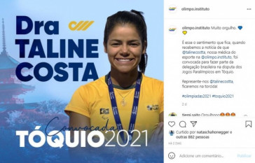 Mdica do Corinthians, Taline Costa integrar quadro de mdicos do Time Brasil para os Jogos Paralmpicos de Tquio