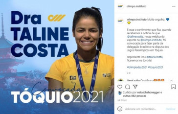 Médica do Corinthians, Taline Costa integrará quadro de médicos do Time Brasil para os Jogos Paralímpicos de Tóquio