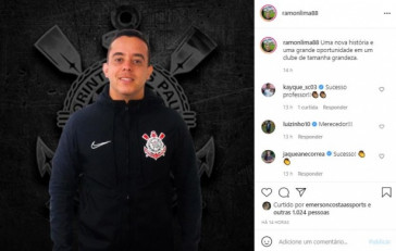 Ramon Lima  o novo treinador da equipe Sub-15 do Corinthians