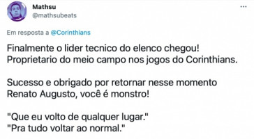 Torcida do Corinthians reagiu  chegada de Renato Augusto