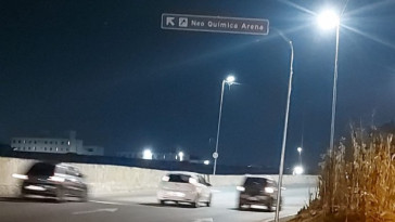 Placa de sinalização para a Neo Química Arena