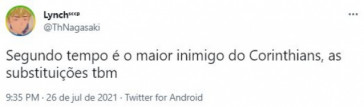 Torcida do Corinthians repercute duelo da equipe contra o Cuiabá
