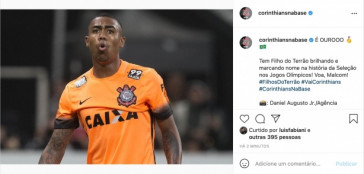 Corinthians comemorou gol de Malcom pelas redes sociais