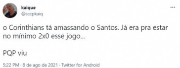 Torcida do Corinthians repercute clssico contra o Santos