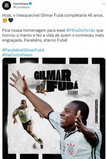 Corinthians relembrou aniversrio de Gilmar Fub nas redes sociais
