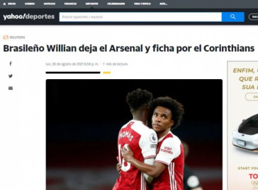 O Yahoo! Deportes optou por trazer a nota do Arsenal sobre a sada de Willian do clube