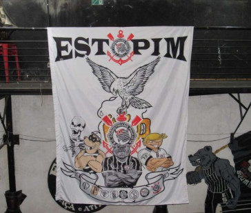 Bandeira com a temtica Torcida do Corinthians da Estopim da Fiel