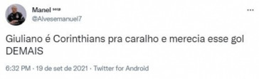 Torcida do Corinthians repercute empate do Corinthians