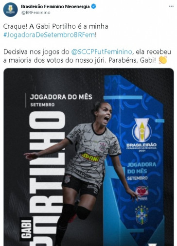 Gabi Portilho foi eleita jogadora do ms de setembro