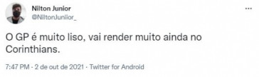 Gabriel Pereira foi destaque do Corinthians no primeiro tempo de jogo