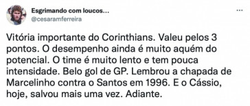 Repercusso da vitria do Corinthians nas redes sociais