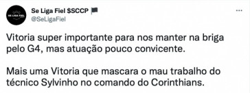 Repercussão da vitória do Corinthians nas redes sociais