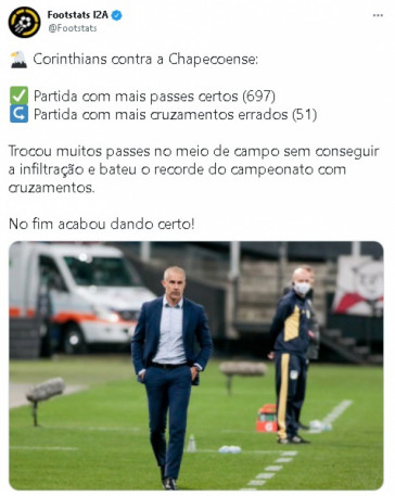 Nmeros do Corinthians diante da Chapecoense