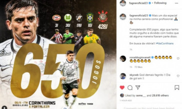 Fagner comemora marca de 650 jogos como profissional e destaca bom momento  do Corinthians 6 Gazeta