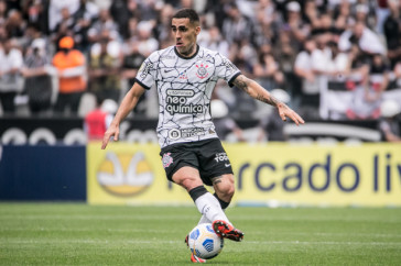 Gabriel no jogo entre Corinthians e Santos que aconteceu na Neo Qu�mica Arena