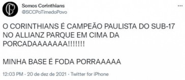 Torcida comemorou o ttulo Paulista Sub-17 contra o Palmeiras