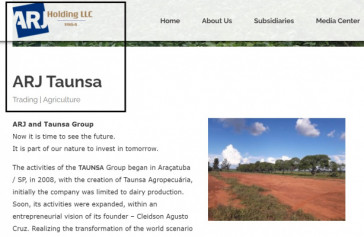 Site oficial da ARJ Holding traz a Taunsa Group como uma de suas subsidirias